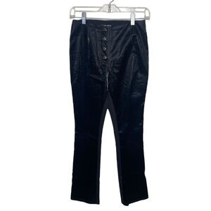 I.AM.GIA Exposed Black Button Up Faux Leather Flare Pants